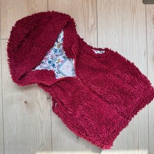 mini boden kids fuzzy vest with hood